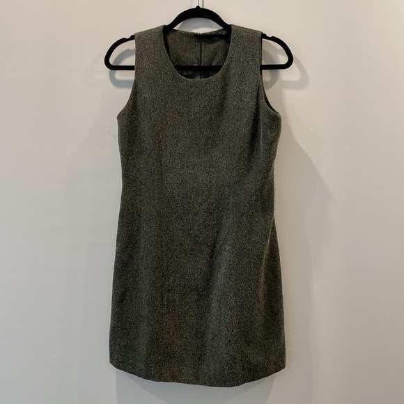 VINTAGE Olive Green and Beige Sleeveless Dress and Blazer Set | Modern US Size S - Picture 6 of 13